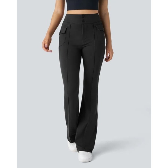 HALARA Pants - Halara High Waisted Side Flap Pocket Flare Casual Cargo Pants Size Small Petite
